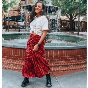 Free People Noa Velvet Slip Maxi Skirt – Fairytale Berry | XS NWT
